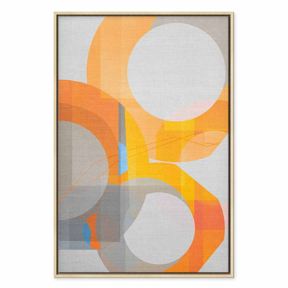 Multicolour Abstract Geometric Vertical Canvas Print