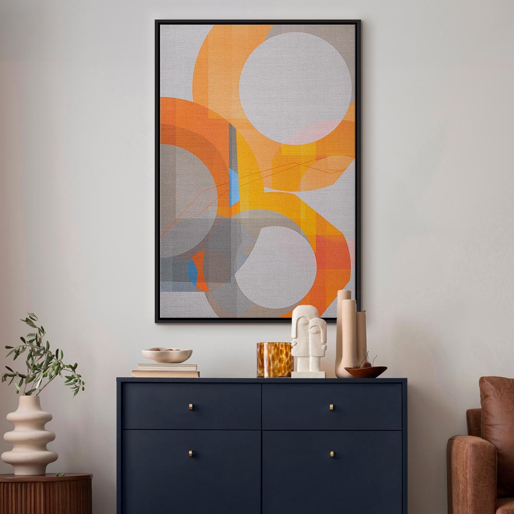 Multicolour Abstract Geometric Vertical Canvas Print
