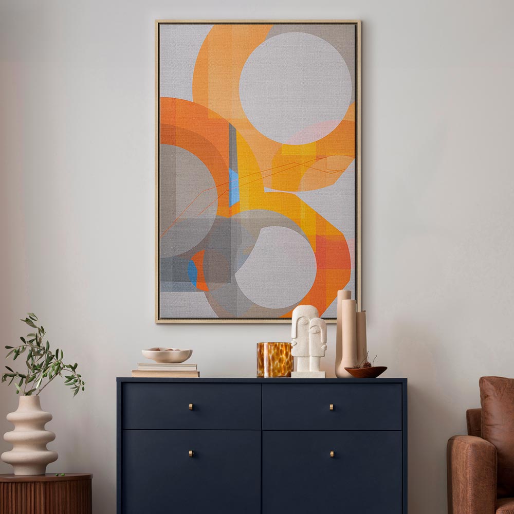 Multicolour Abstract Geometric Vertical Canvas Print