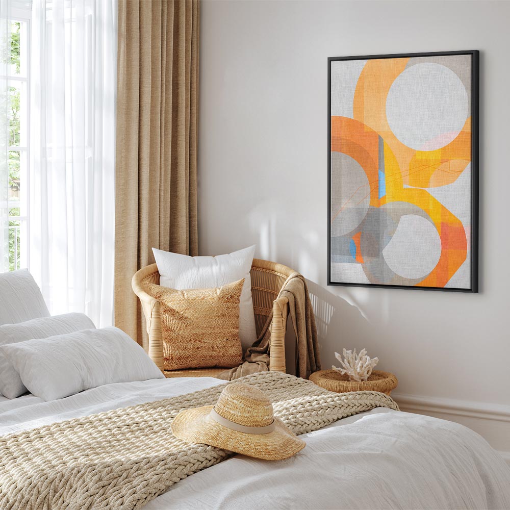 Multicolour Abstract Geometric Vertical Canvas Print