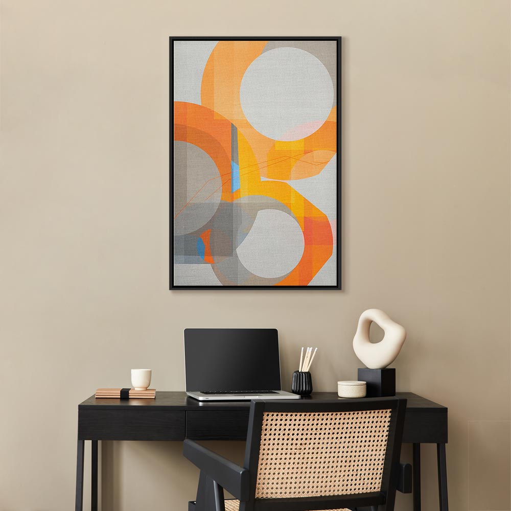 Multicolour Abstract Geometric Vertical Canvas Print