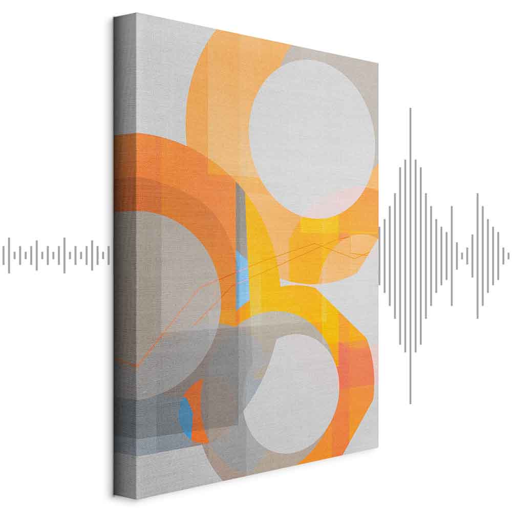 Multicolour Abstract Geometric Vertical Canvas Print