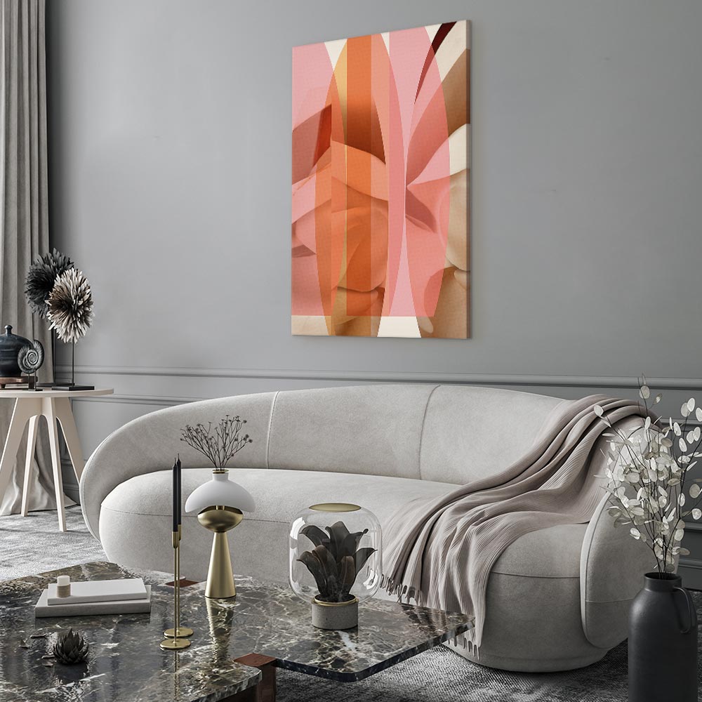 Floral Kaleidoscope Abstract Vertical Canvas Print