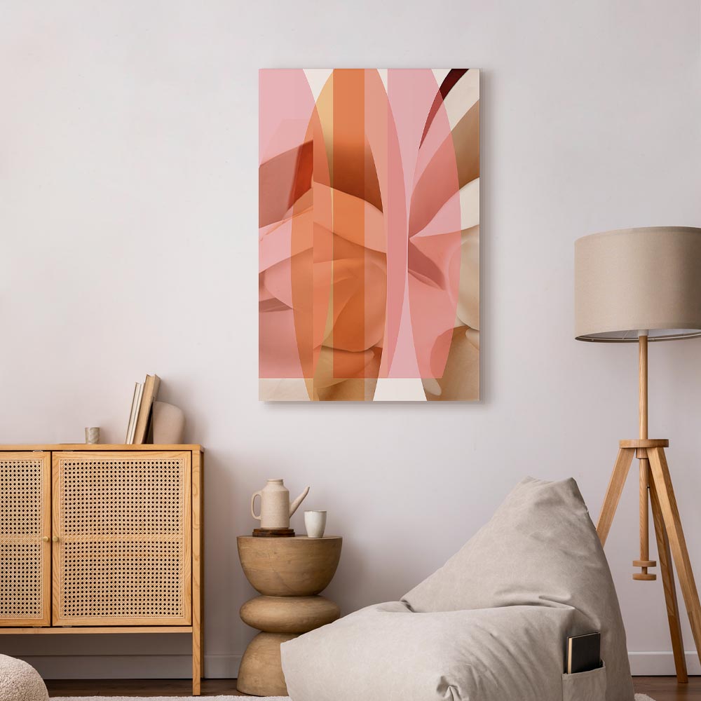 Floral Kaleidoscope Abstract Vertical Canvas Print