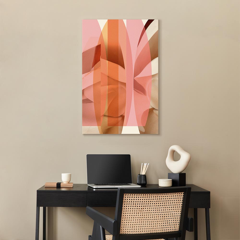 Floral Kaleidoscope Abstract Vertical Canvas Print