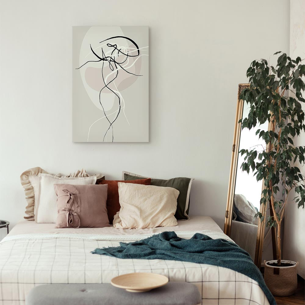 Abstract Beige Silhouette Canvas Print