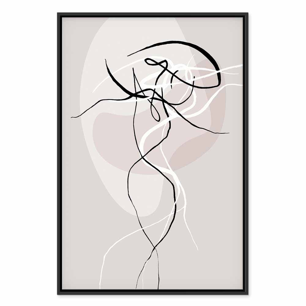 Abstract Beige Silhouette Canvas Print