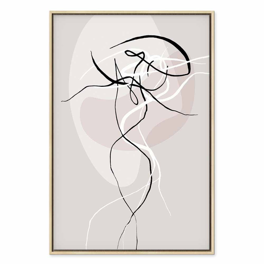 Abstract Beige Silhouette Canvas Print