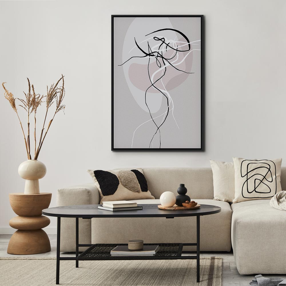 Abstract Beige Silhouette Canvas Print
