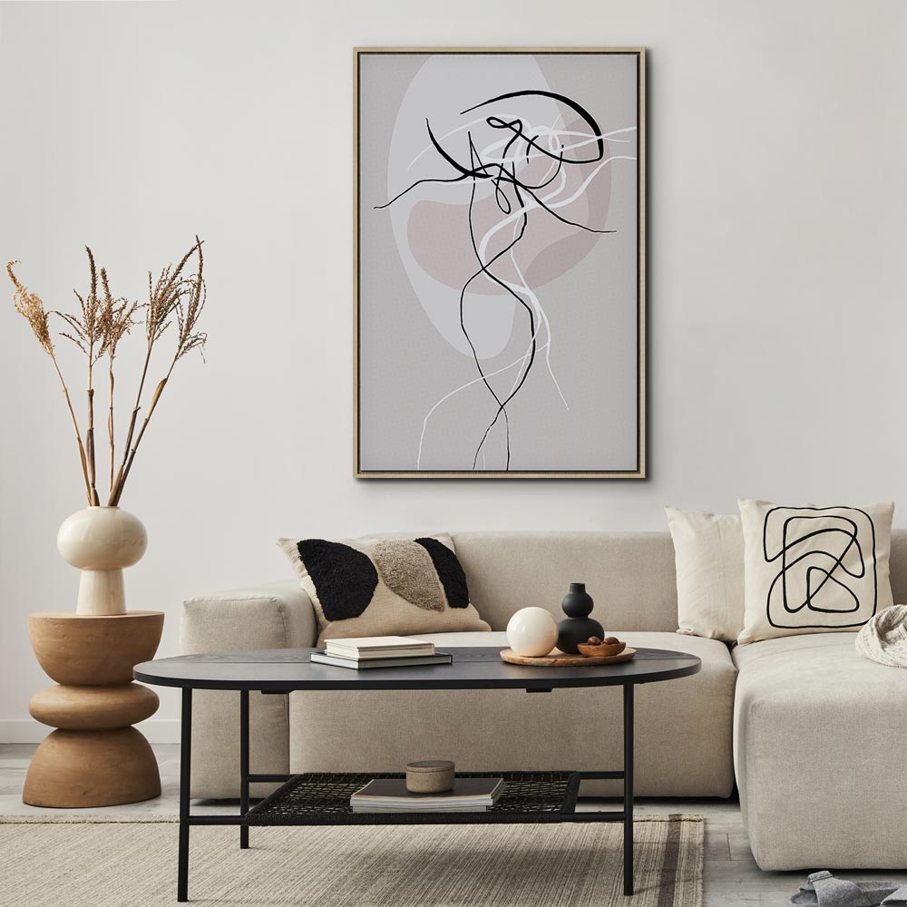 Abstract Beige Silhouette Canvas Print