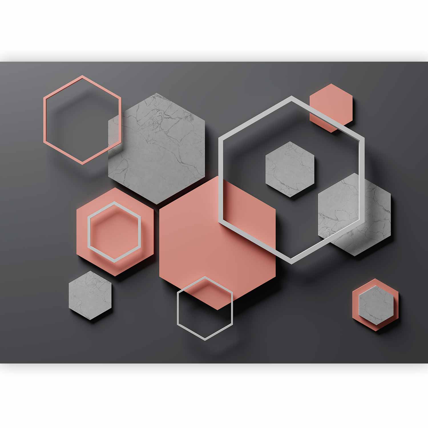 Abstract Hexagon Pattern Modern Wall Mural