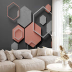 Abstract Hexagon Pattern Modern Wall Mural