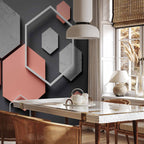 Abstract Hexagon Pattern Modern Wall Mural