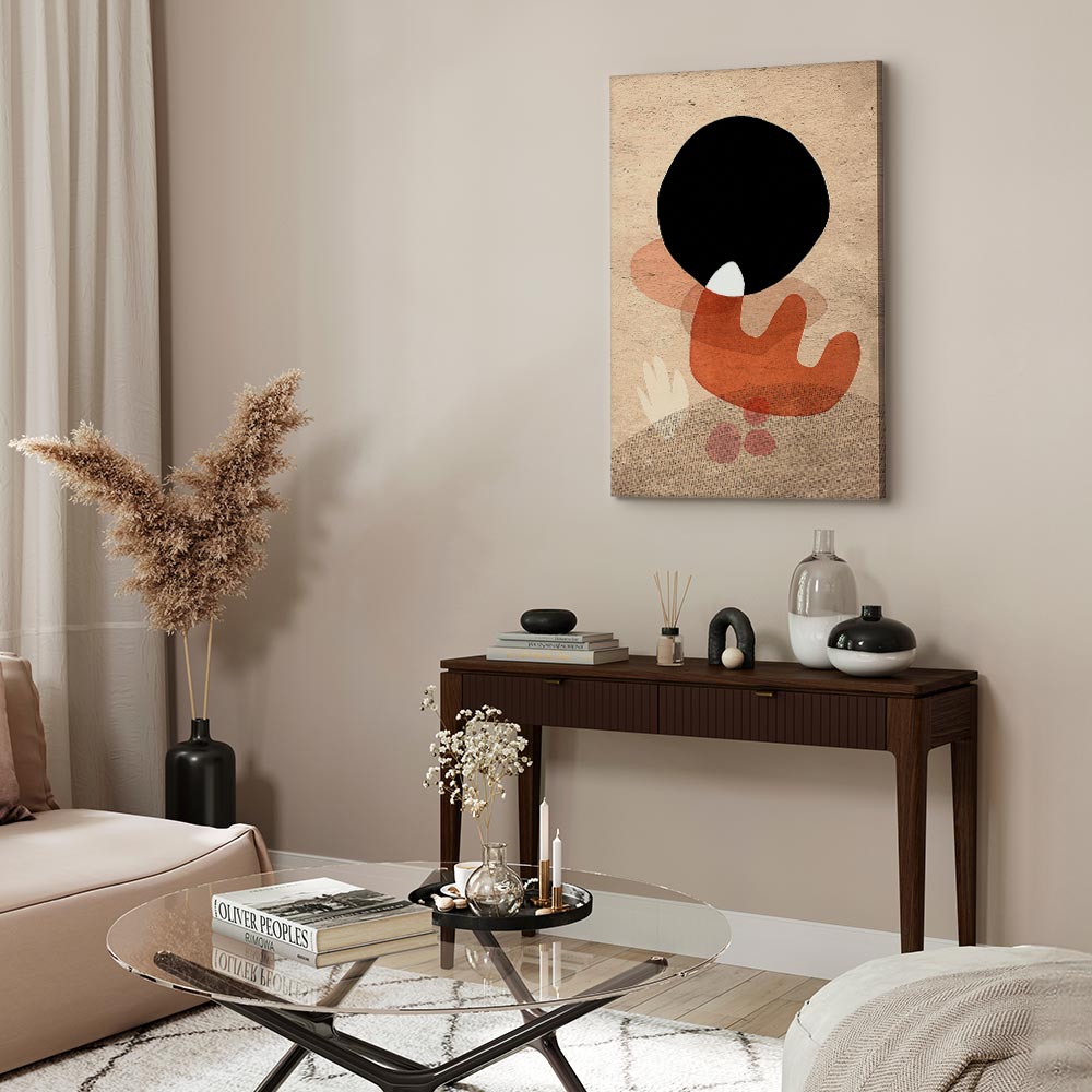 Black Stone Texture Abstract Canvas Print