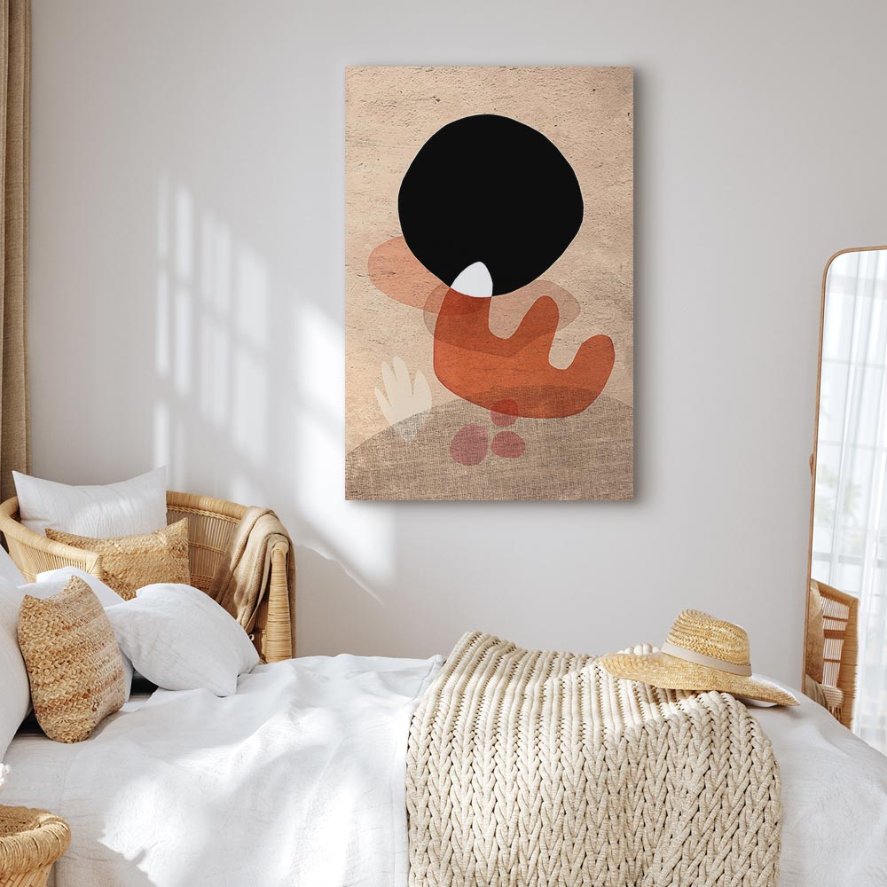 Black Stone Texture Abstract Canvas Print