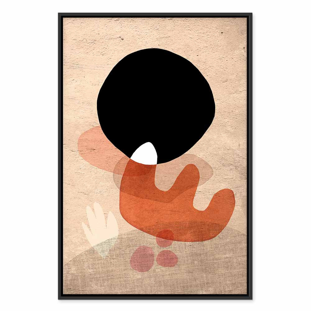 Black Stone Texture Abstract Canvas Print