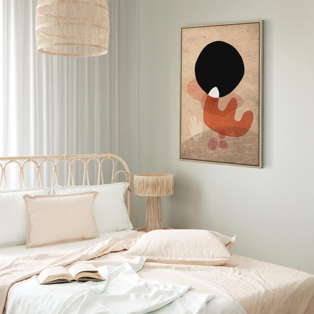 Black Stone Texture Abstract Canvas Print