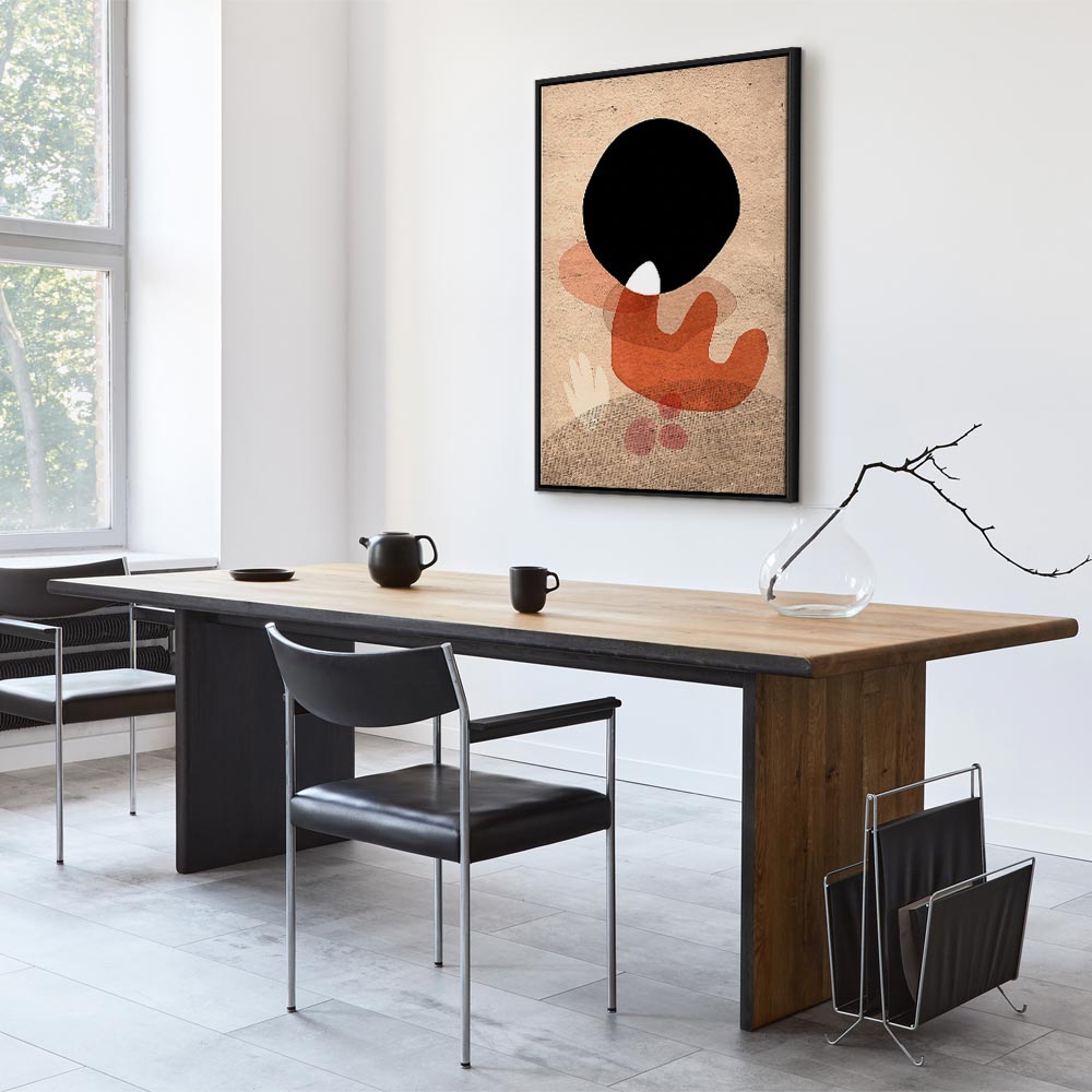 Black Stone Texture Abstract Canvas Print