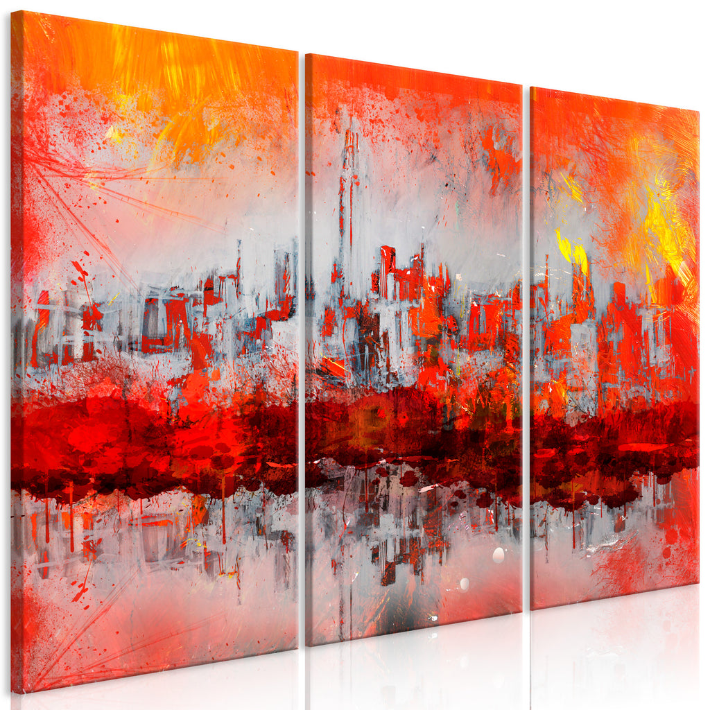 New York Sunset Canvas Print with Modern Style