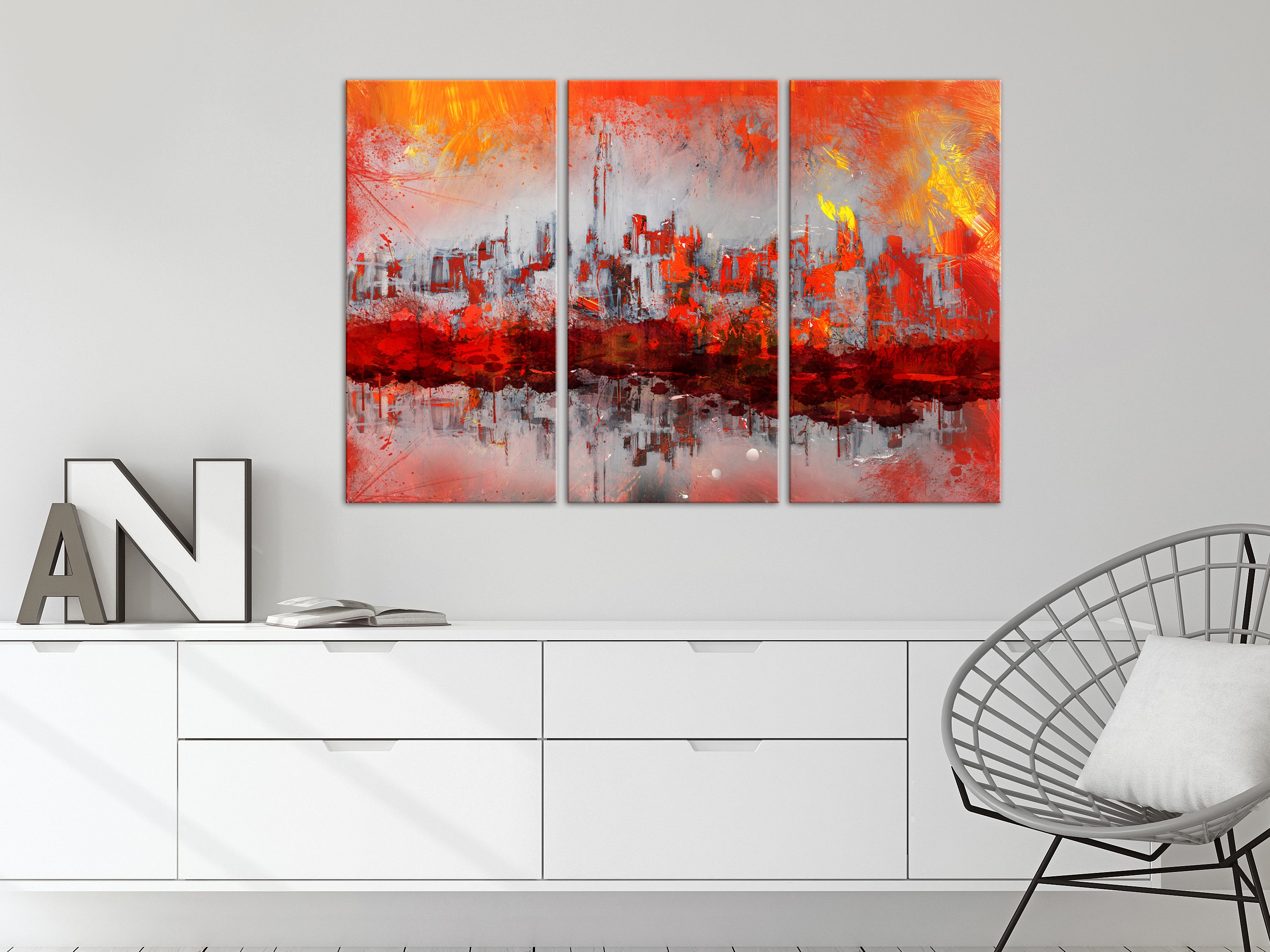 New York Sunset Canvas Print with Modern Style
