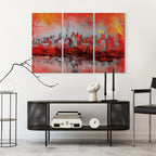 New York Sunset Cityscape 3-Part Canvas Print