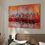 New York Sunset Cityscape 3-Part Canvas Print