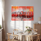 New York Sunset Cityscape 3-Part Canvas Print