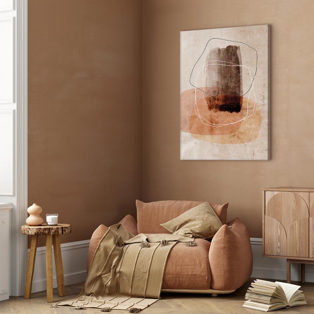 Abstract Circle Texture Vertical Canvas Print