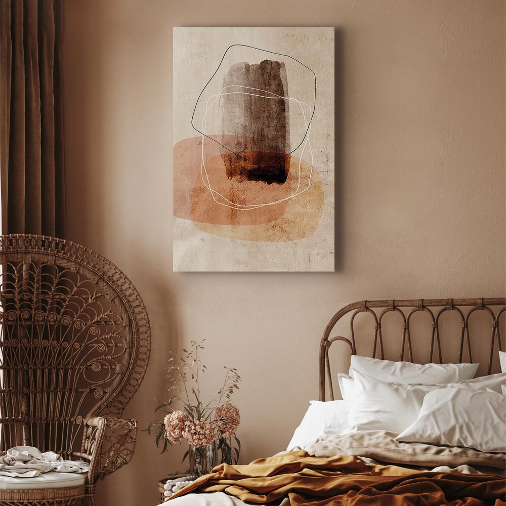 Abstract Circle Texture Vertical Canvas Print