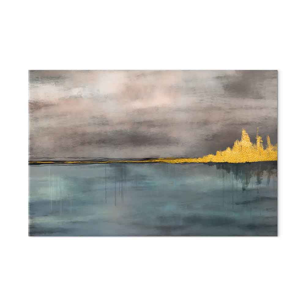 Golden Abstract City Canvas Print