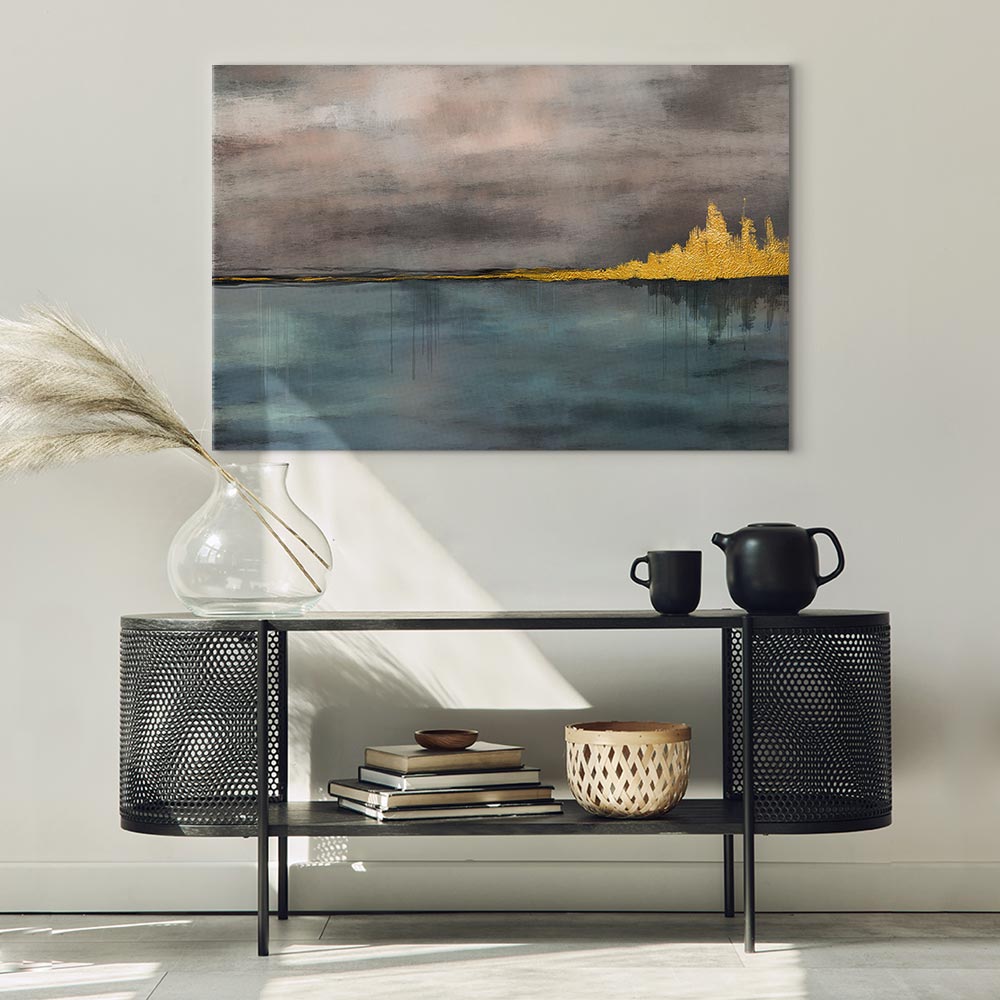 Golden Abstract City Canvas Print