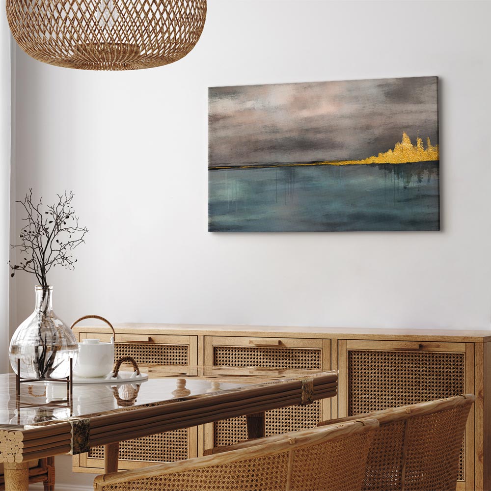 Golden Abstract City Canvas Print