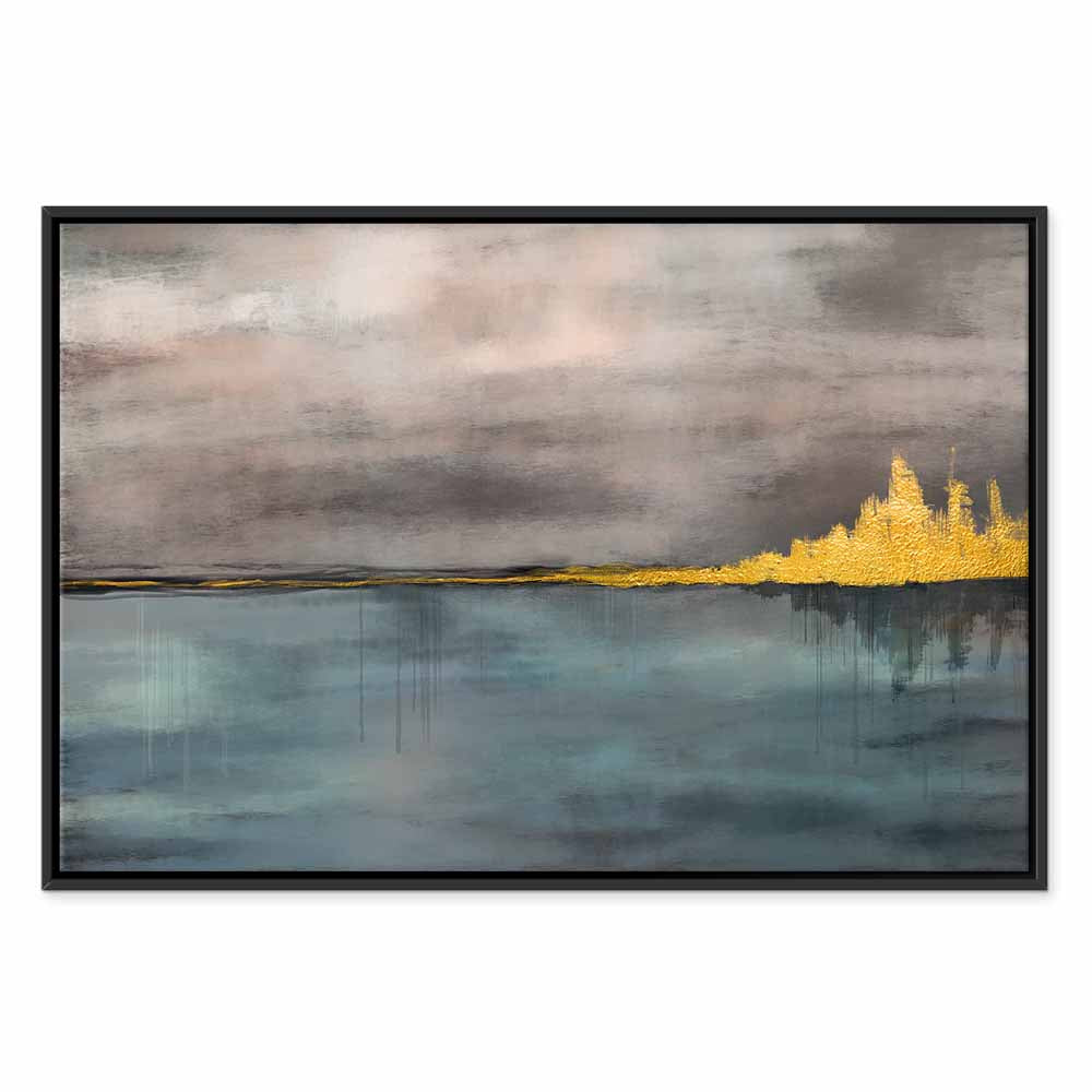 Golden Abstract City Canvas Print