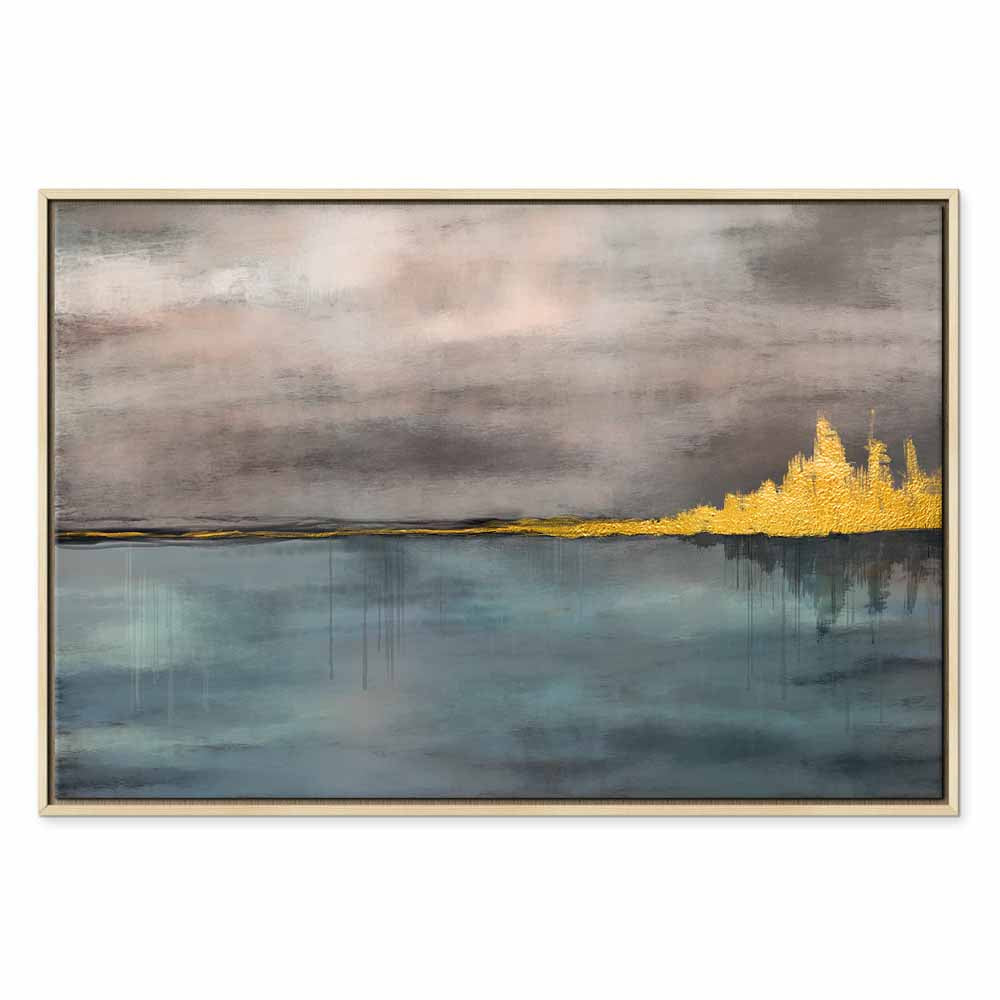 Golden Abstract City Canvas Print