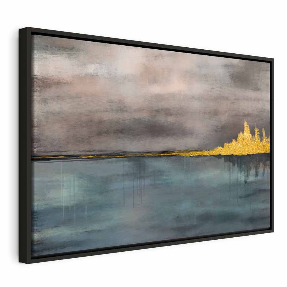 Golden Abstract City Canvas Print