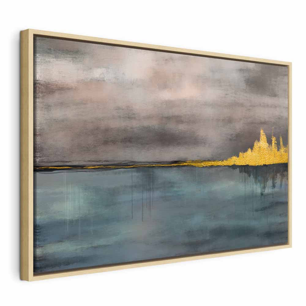 Golden Abstract City Canvas Print