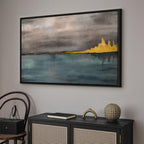 Golden Abstract City Canvas Print