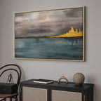 Golden Abstract City Canvas Print