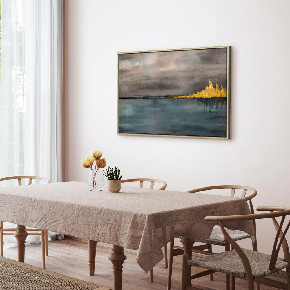 Golden Abstract City Canvas Print