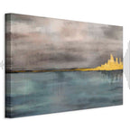 Golden Abstract City Canvas Print