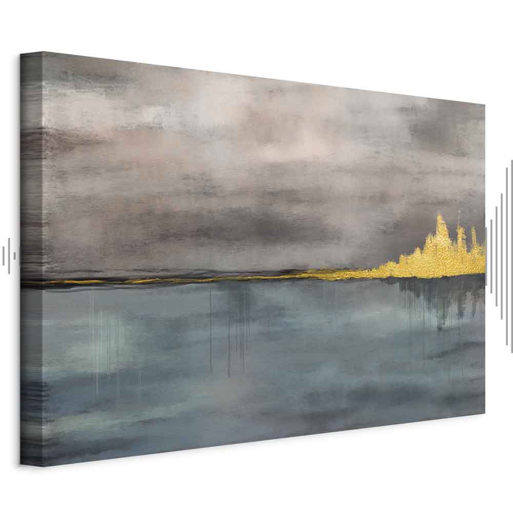 Golden Abstract City Canvas Print