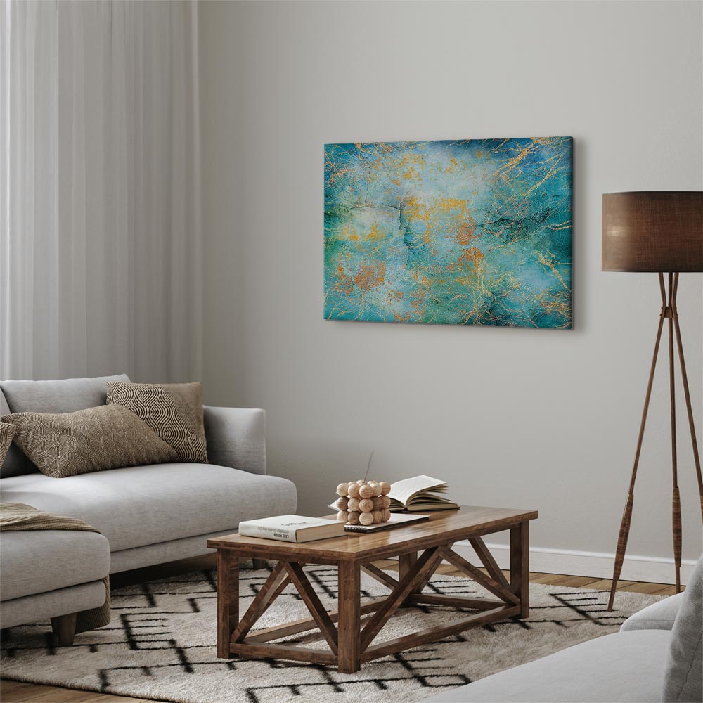 Emerald Ocean Abstract Texture Canvas Print