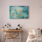 Emerald Ocean Abstract Texture Canvas Print