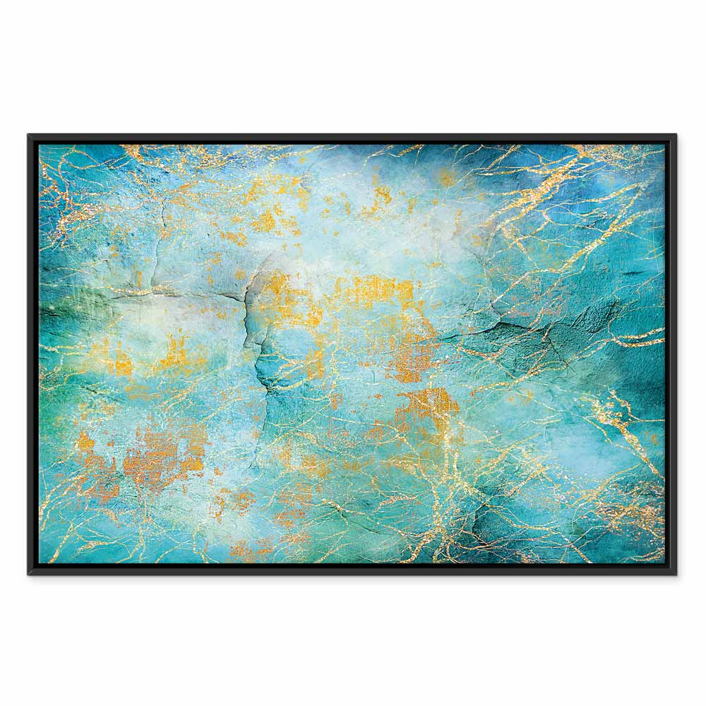 Emerald Ocean Abstract Texture Canvas Print
