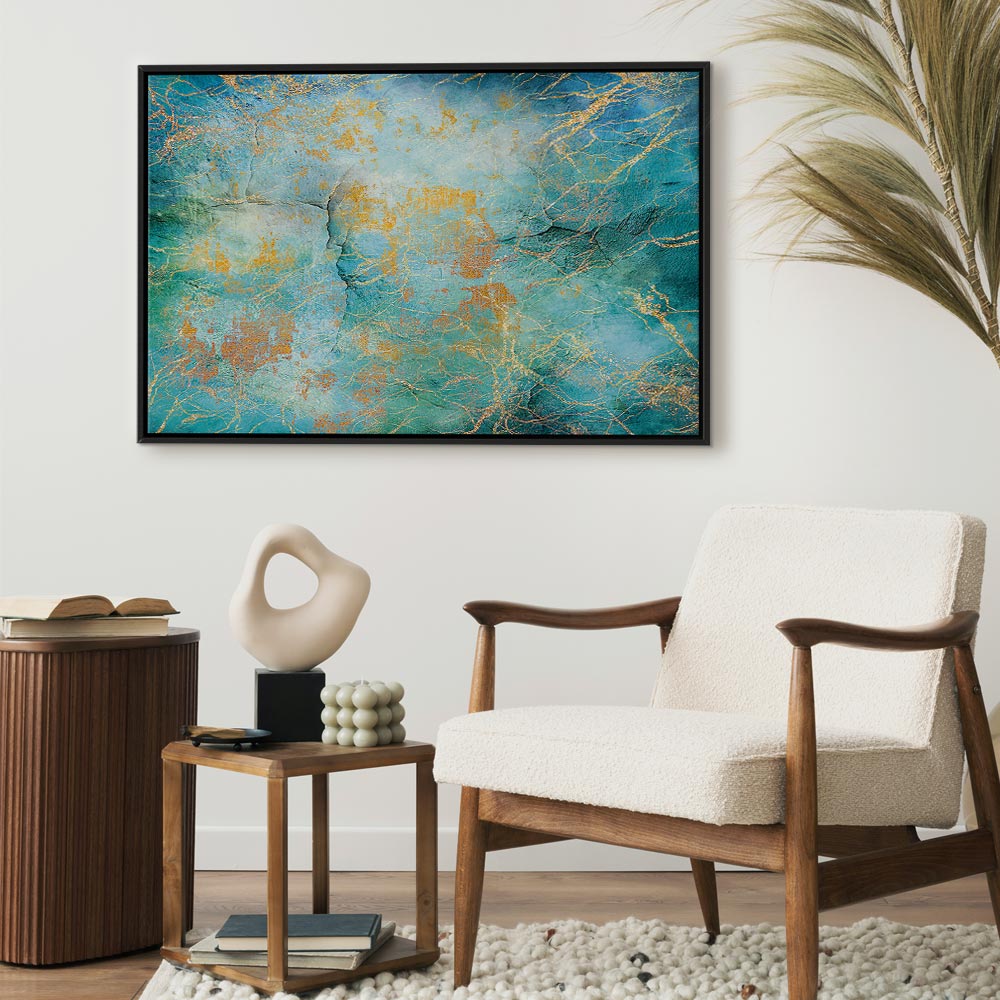 Emerald Ocean Abstract Texture Canvas Print