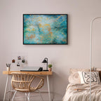 Emerald Ocean Abstract Texture Canvas Print