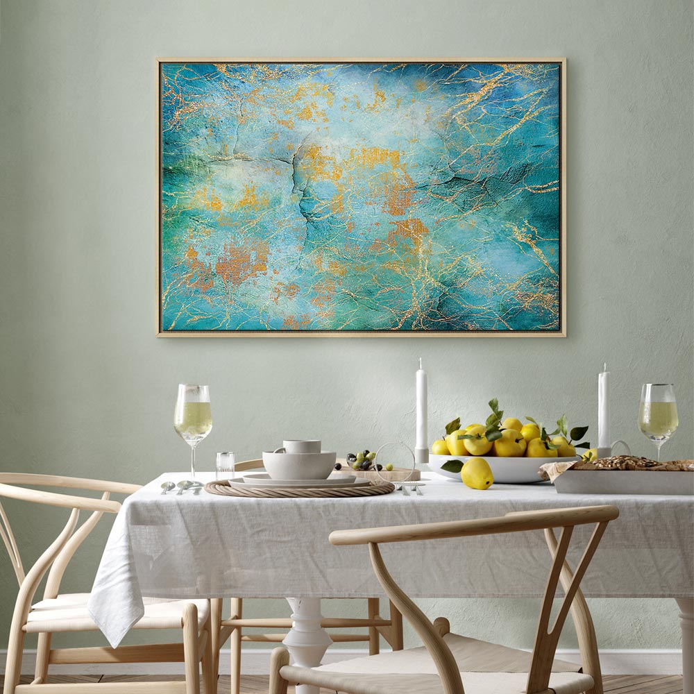 Emerald Ocean Abstract Texture Canvas Print