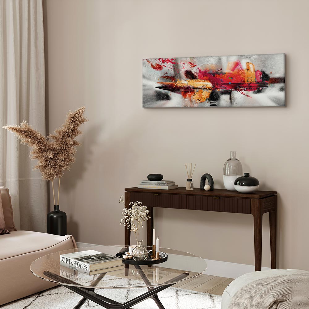 Colourful Abstract Installation Narrow Canvas Print