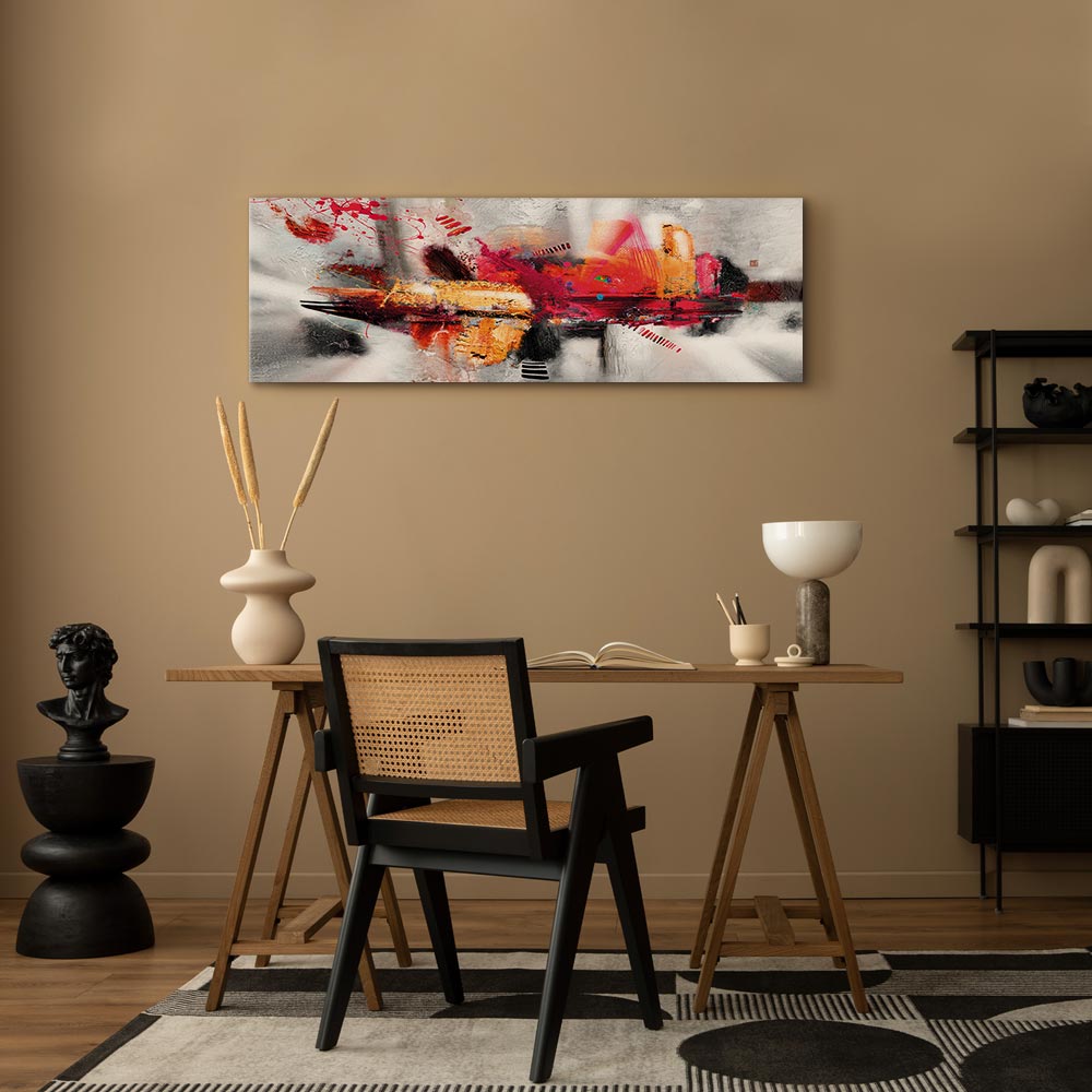 Colourful Abstract Installation Narrow Canvas Print