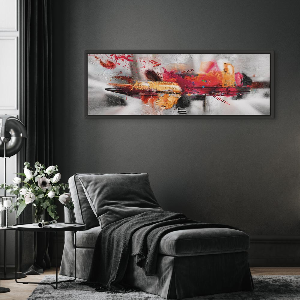 Colourful Abstract Installation Narrow Canvas Print